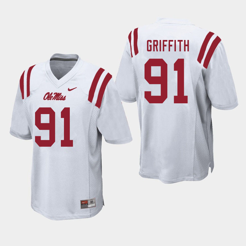 Casey Griffith Ole Miss Rebels NCAA Men's White #91 Stitched Limited College Football Jersey EPF7758CH